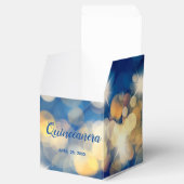 Elegant Navy en Gold Bokeh Quinceañera Bedankdoosjes (Geopend)