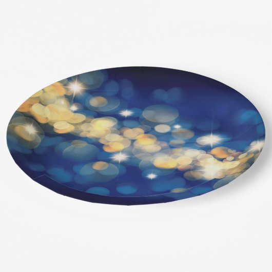 Elegant Navy en Gold Bokeh Quinceañera Papieren Bordje (Gekanteld)
