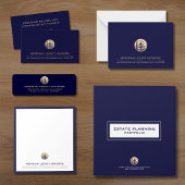 Elegant Navy en Gold Business Notitieblok