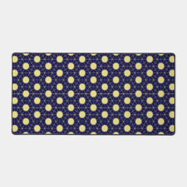 Elegant Navy- en Goud Geometrisch Tegelpatroon Bureaumat
