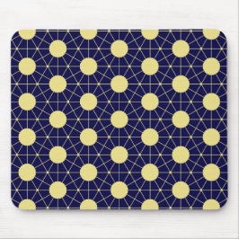 Elegant Navy- en Goud Geometrisch Tegelpatroon Muismat