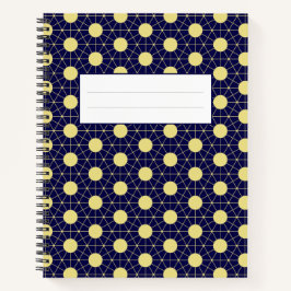 Elegant Navy- en Goud Geometrisch Tegelpatroon Notitieboek