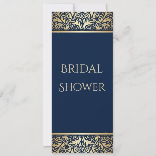Elegant Navy en Goud Vrijgezellenfeest Kaart (Voorkant)