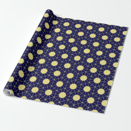 Elegant Navy- en Gouden Geometrisch Tegelpatroon Cadeaupapier