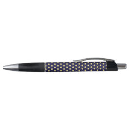 Elegant Navy en Gouden Geometrisch Tegelpatroon Pen