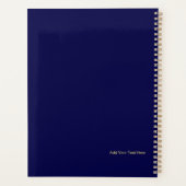 Elegant Navy en Gouden Geometrisch Tegelpatroon Planner (Achterkant)