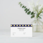Elegant Navy en Gouden Geometrisch Tegelpatroon Visitekaartje (Staand voorkant)