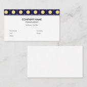 Elegant Navy en Gouden Geometrisch Tegelpatroon Visitekaartje (Voorkant / Achterkant)