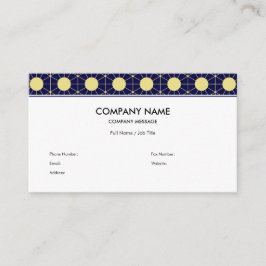 Elegant Navy en Gouden Geometrisch Tegelpatroon Visitekaartje