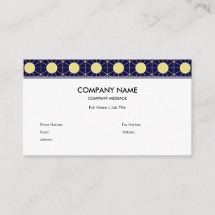 Elegant Navy en Gouden Geometrisch Tegelpatroon Visitekaartje