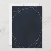Elegant Navy en Roos Gold Cross Geometric Baptism Kaart (Achterkant)