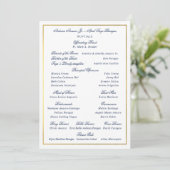 Elegant Navy Faux Gold Border Custom Entourage Kaart (Staand voorkant)