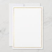 Elegant Navy Faux Gold Border Custom Entourage Kaart (Achterkant)