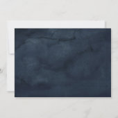 Elegant Navy Floral Gold Blush Engagement Party Kaart (Achterkant)