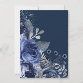 ELEGANT NAVY FLORAL ROOS WEDDING INVITATION KAART (Achterkant)