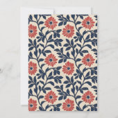 Elegant Navy Floral Wedding Invitation Kaart (Achterkant)