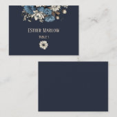 Elegant Navy Floral Wedding  Plaatskaartje (Voorkant / Achterkant)