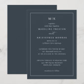 Elegant Navy Formal Invitation Kaart (Voorkant / Achterkant)