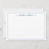 Elegant Navy Girly Modern Classic Stylish Script Notitiekaartje (Voorkant)