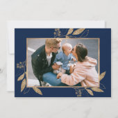 Elegant Navy Gold 4 Photo Collage-kerstkaart (Achterkant)