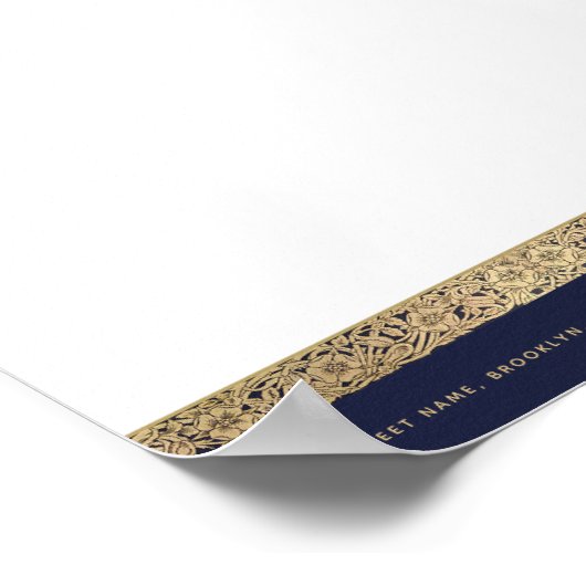  Elegant Navy & Gold A4 Letterhoofd Download Poster (Hoek)