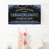 Elegant Navy & Gold Abstract Afstuderen Banner (Insitu)