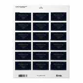 Elegant Navy Gold Afstuderen Adres Etiket (Full Sheet)