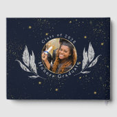 Elegant Navy Gold Afstuderen gastenboek (Achterkant)