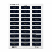 Elegant Navy Gold Afstuderen Retouradres Etiket (Full Sheet)