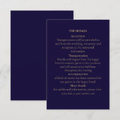 Elegant Navy& Gold Art Deco Personalized Informatiekaartje (Voorkant / Achterkant)