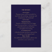 Elegant Navy& Gold Art Deco Personalized Informatiekaartje (Voorkant)