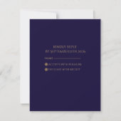 Elegant Navy& Gold Art Deco Personalized RSVP Kaartje (Voorkant)
