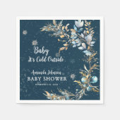 Elegant Navy Gold Baby Its Cold Outside Shower Servet (Voorkant)