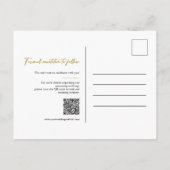 Elegant Navy Gold Bewaar de datum Kalender QR Code Briefkaart (Achterkant)
