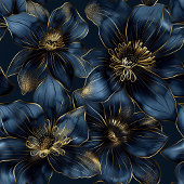 Elegant Navy Gold Blanket Custom Name Floral Art Fleece Deken