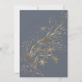ELEGANT NAVY GOLD BLUSH LEAF WEDING KAART (Achterkant)