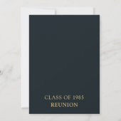 Elegant Navy Gold Bokeh 40th Reunion Invitation Kaart (Achterkant)