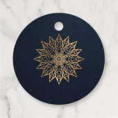 ELEGANT NAVY GOLD CLASSIC  MANDALA WEDDING BEDANKJES LABELS (Achterkant)