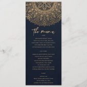 ELEGANT NAVY GOLD CLASSIC  MANDALA WEDDING MENU (Voorkant)