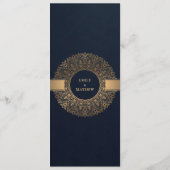 ELEGANT NAVY GOLD CLASSIC  MANDALA WEDDING MENU (Achterkant)