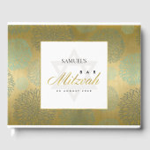 ELEGANT NAVY GOLD DAHLIA FLORAL BAR BAT MITZVAH GASTENBOEK (Voorkant)