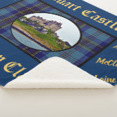 Elegant Navy & Gold Duart Castle MacLean Tartan Sherpa Deken (3/4)