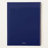 Elegant Navy Gold Floral Benoeming Planner (Achterkant)