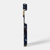 Elegant Navy Gold Floral Phone Case iPhone Hoesje (Linkerkant)