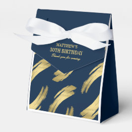 Elegant Navy Gold Foil Birthday Favor Boxes Bedankdoosjes