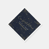 Elegant Navy Gold Gefeliciteerd Afstudeerfeest Servet (Hoek)