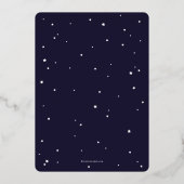 Elegant Navy/Gold Halloween Spooktacular + sterren Folie Uitnodiging (Achterkant)