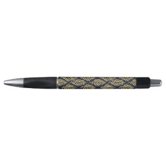 Elegant Navy Gold Leaf  Ballpoint Writing Tool Pen