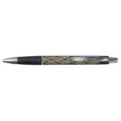 Elegant Navy Gold Leaf Ballpoint Writing Tool Pen (Achterkant)