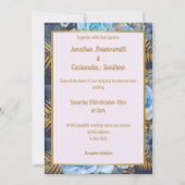 ELEGANT NAVY GOLD LILA FLORAL WEDING KAART (Voorkant)